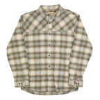 REDHEAD RANCH Mens Green & Cream Check Shirt L Cotton Blend Long Sleeve Casual