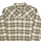 REDHEAD RANCH Mens Green & Cream Check Shirt L Cotton Blend Long Sleeve Casual