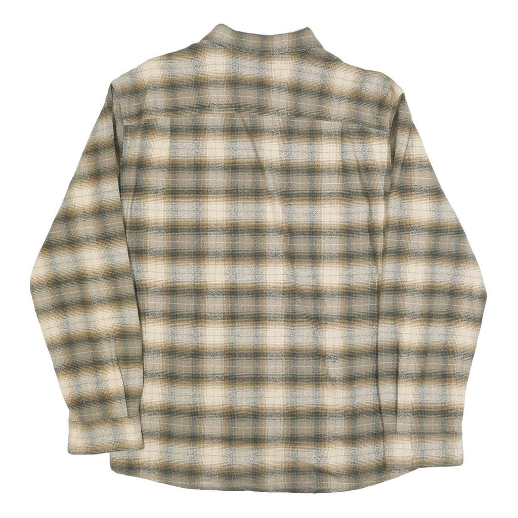 REDHEAD RANCH Mens Green & Cream Check Shirt L Cotton Blend Long Sleeve Casual