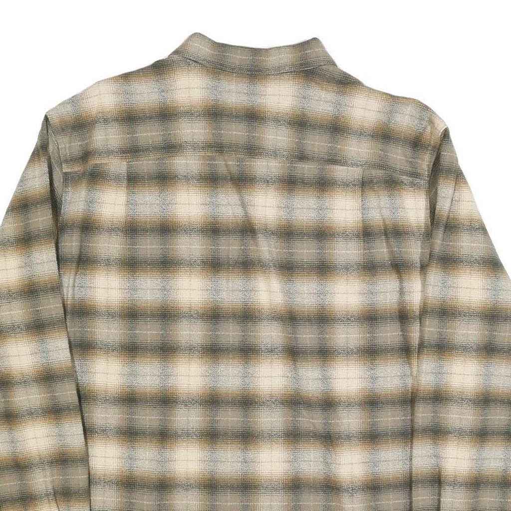 REDHEAD RANCH Mens Green & Cream Check Shirt L Cotton Blend Long Sleeve Casual