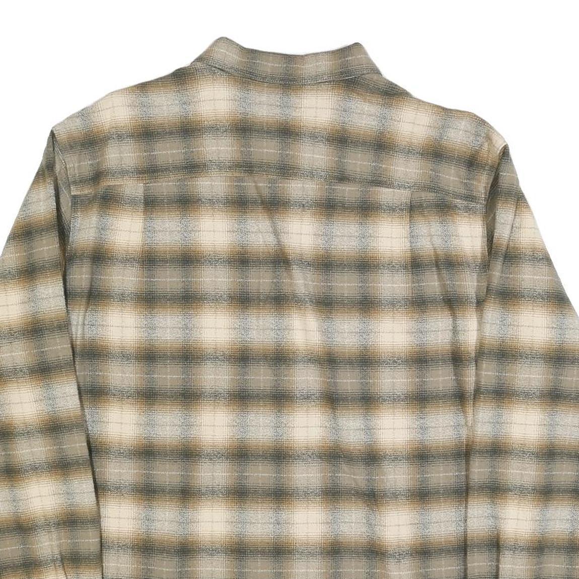 REDHEAD RANCH Mens Green & Cream Check Shirt L Cotton Blend Long Sleeve Casual