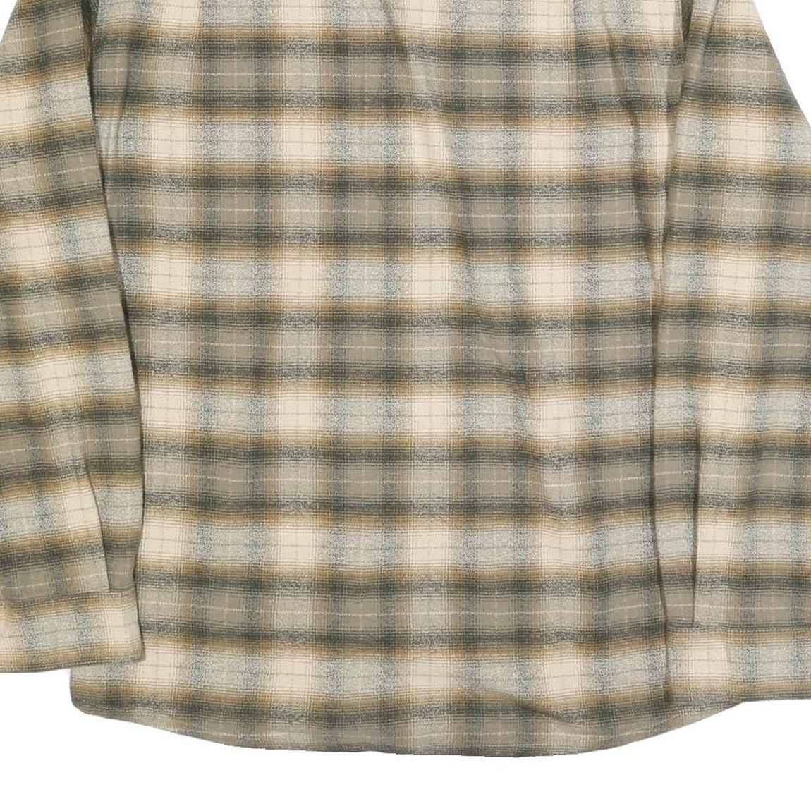 REDHEAD RANCH Mens Green & Cream Check Shirt L Cotton Blend Long Sleeve Casual