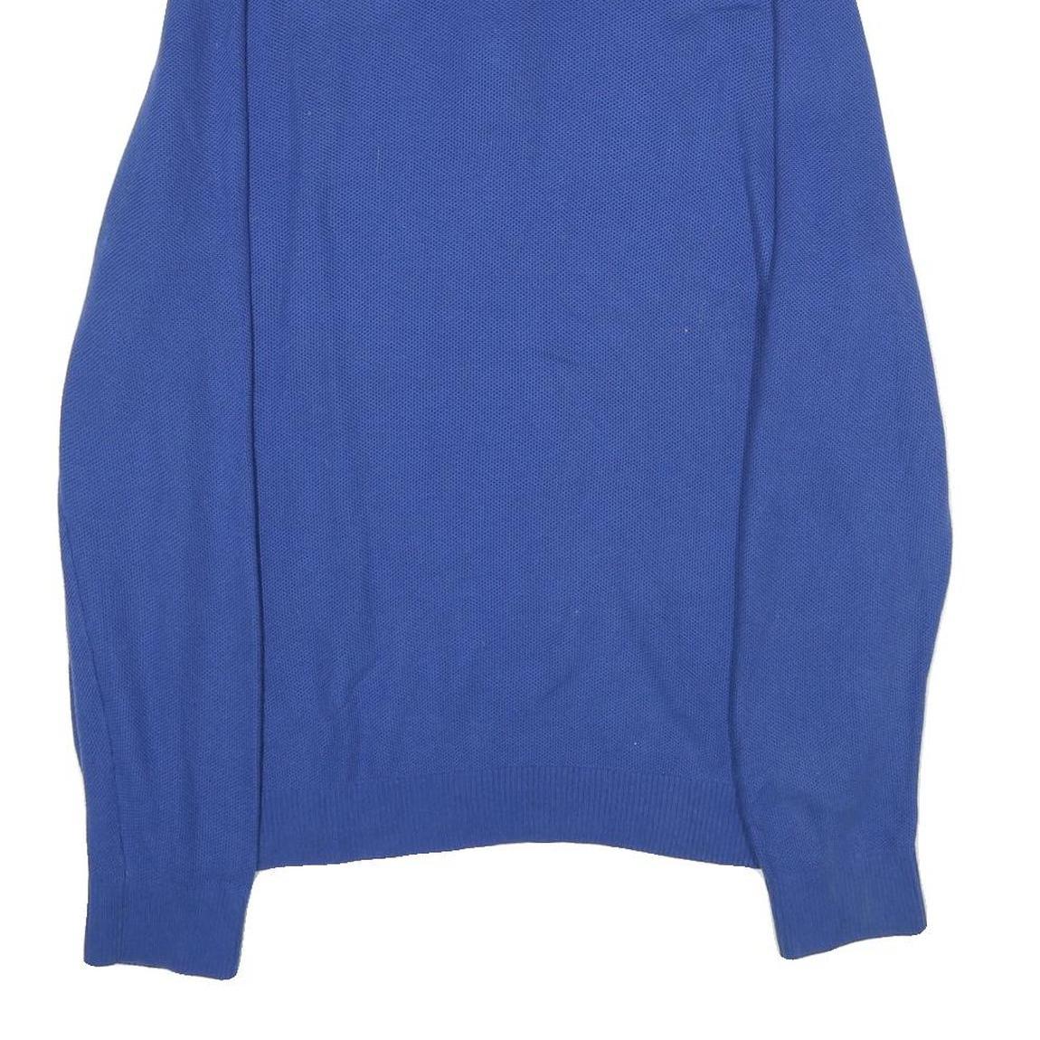 TOMMY HILFIGER Mens Blue Pullover Plain Cotton Half Zip Jumper XL Classic Fit