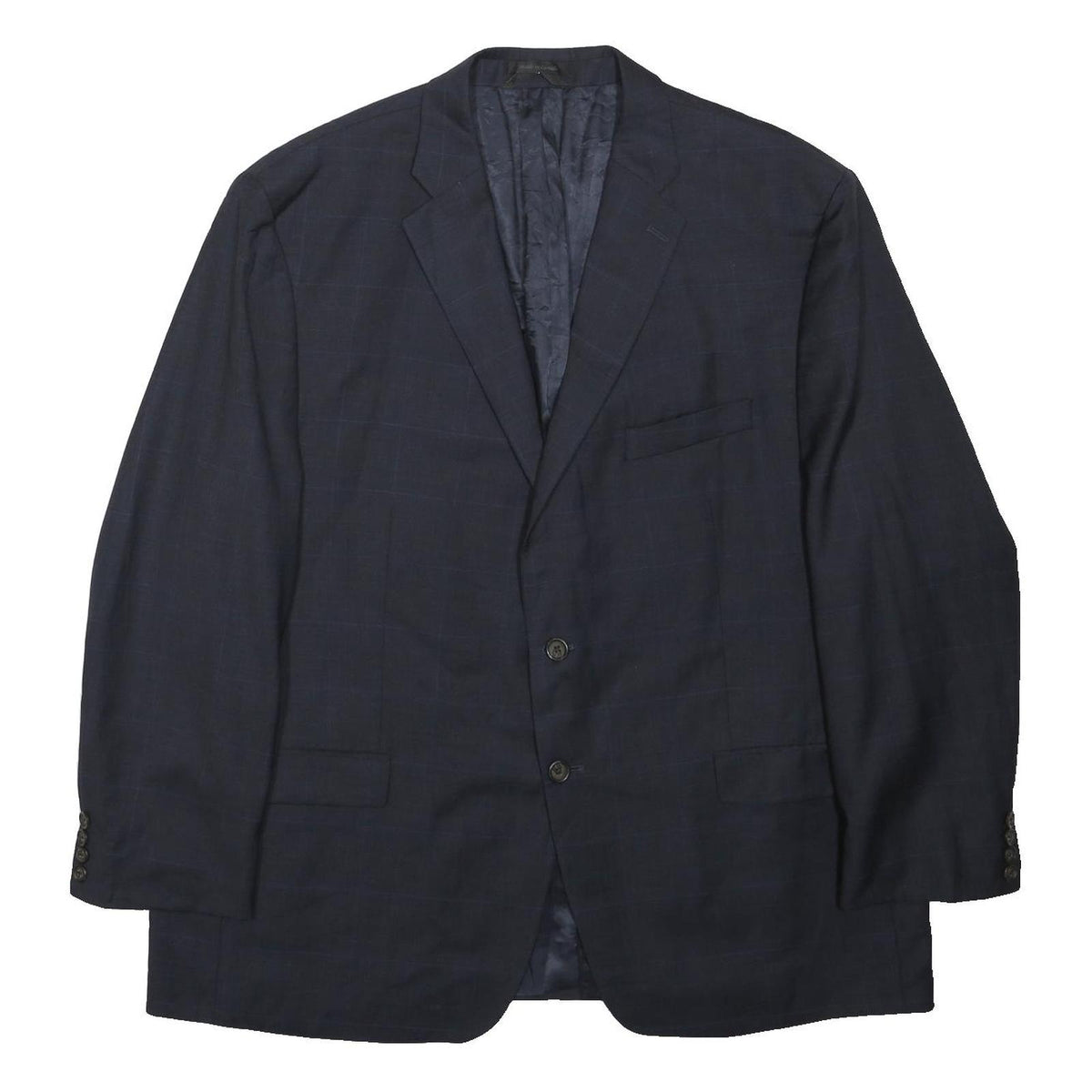 LAUREN RALPH LAUREN Womens Blue Check Wool Blazer 2XL Tailored Fit Button