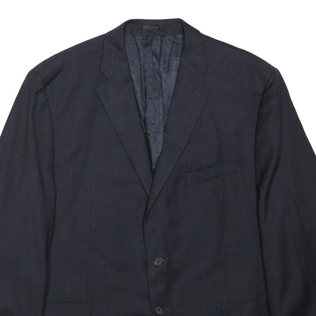 LAUREN RALPH LAUREN Womens Blue Check Wool Blazer 2XL Tailored Fit Button