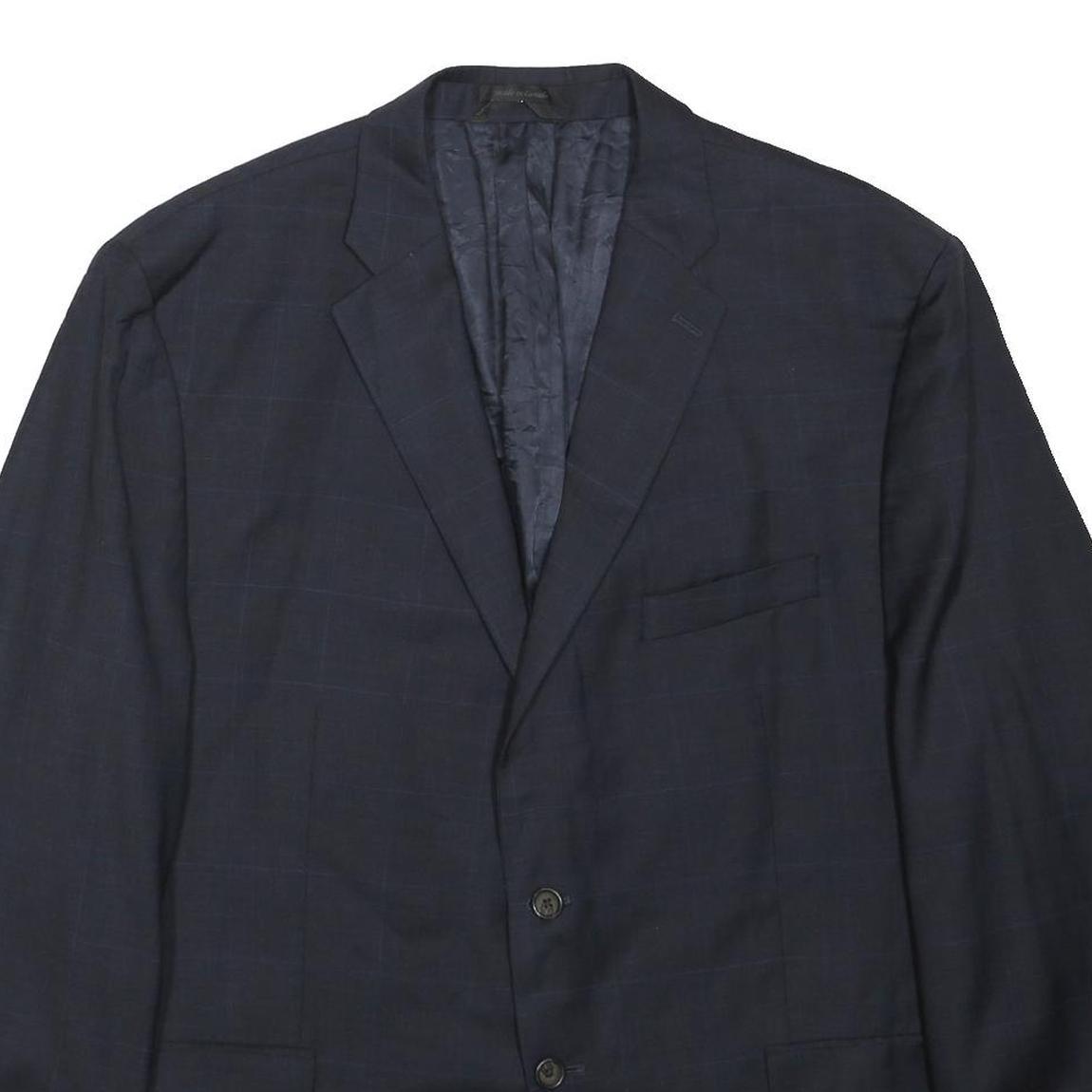 LAUREN RALPH LAUREN Womens Blue Check Wool Blazer 2XL Tailored Fit Button