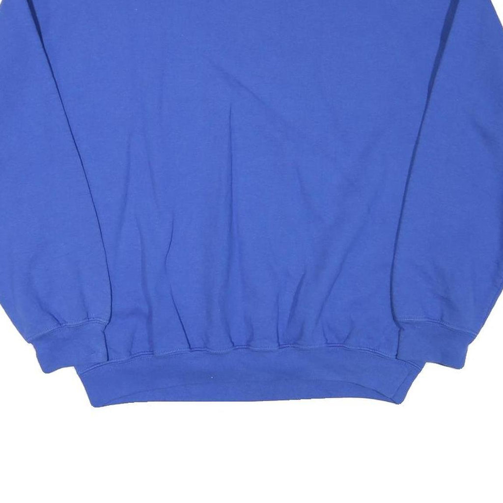 GILDAN Mens Blue Crew Neck L Sweatshirt Cotton Blend Comfortable Classic