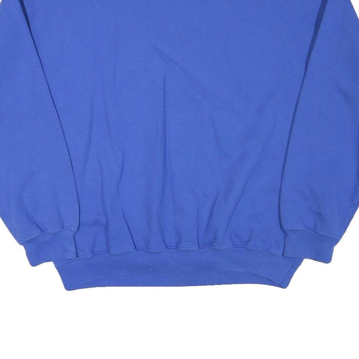 GILDAN Mens Blue Crew Neck L Sweatshirt Cotton Blend Comfortable Classic