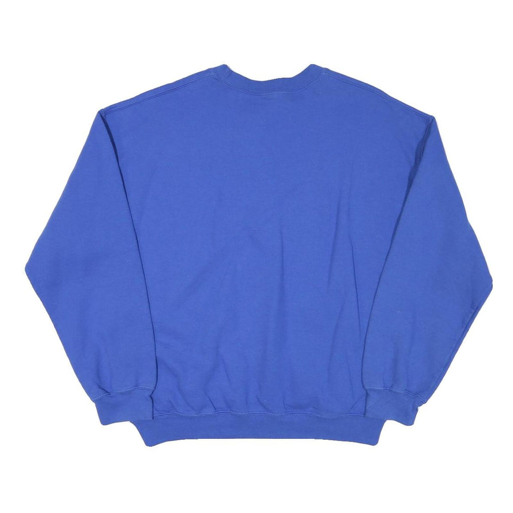 GILDAN Mens Blue Crew Neck L Sweatshirt Cotton Blend Comfortable Classic