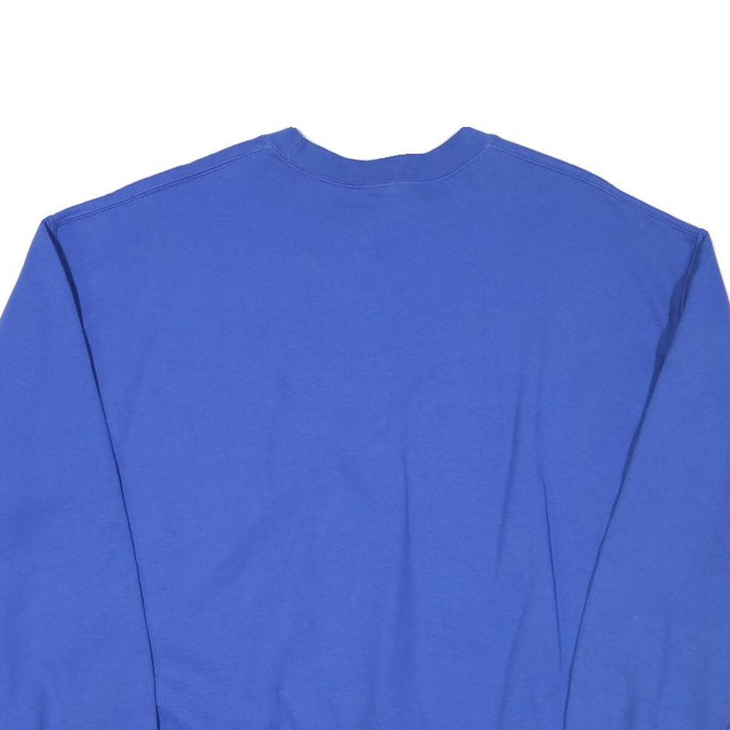 GILDAN Mens Blue Crew Neck L Sweatshirt Cotton Blend Comfortable Classic