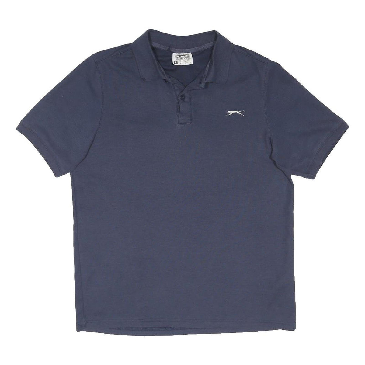 SLAZENGER Mens Navy Blue Polo Shirt M Cotton Blend Casual Basic Short Sleeve