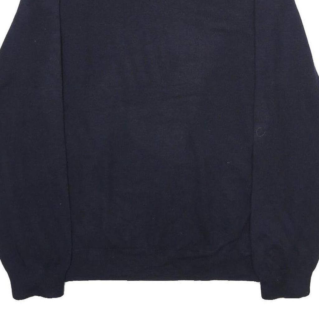 CALVIN KLEIN Mens Navy Plain V-Neck Basic Knit XL Jumper Wool Soft