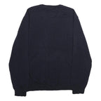 CALVIN KLEIN Mens Navy Plain V-Neck Basic Knit XL Jumper Wool Soft