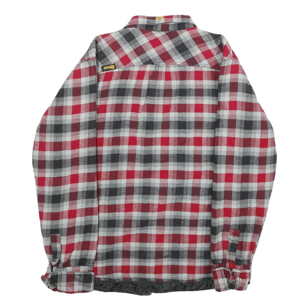 SECTOR 9 Mens Red & Grey Check Cotton Blend Button Jacket L Flannel Lightweight
