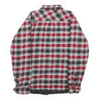 SECTOR 9 Mens Red & Grey Check Cotton Blend Button Jacket L Flannel Lightweight