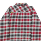 SECTOR 9 Mens Red & Grey Check Cotton Blend Button Jacket L Flannel Lightweight