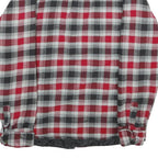 SECTOR 9 Mens Red & Grey Check Cotton Blend Button Jacket L Flannel Lightweight