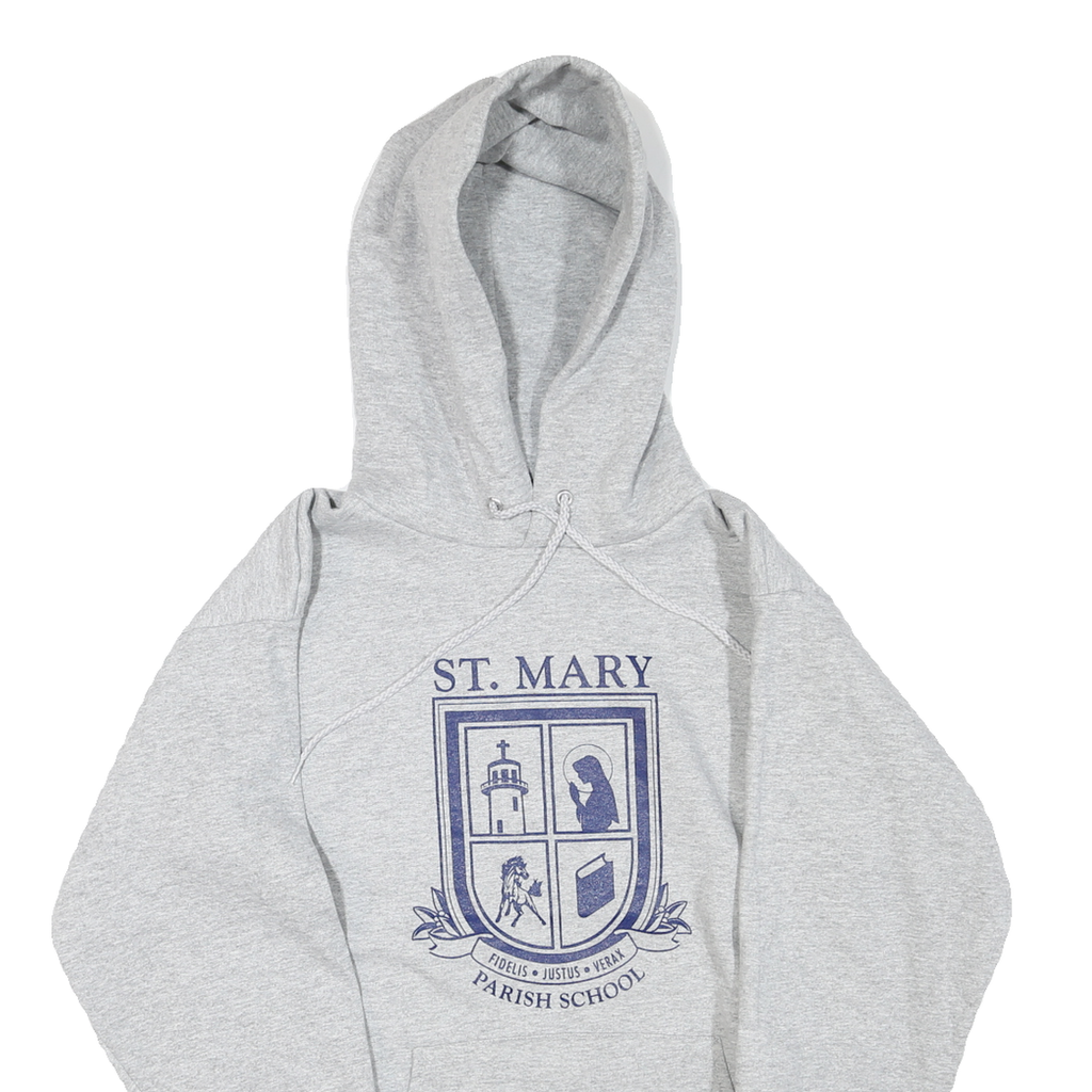 CHAMPION Mens Grey St Mary Parish School Pullover Hoodie S Cotton Blend