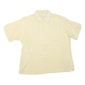 ENDURO Mens Cream Check Shirt L Cotton Blend Casual Short Sleeve Relaxed Fit