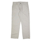 RUSTLER Mens Regular Fit Beige Cotton Blend Trousers W34 L32 Cargo Zip Pocket
