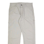 RUSTLER Mens Regular Fit Beige Cotton Blend Trousers W34 L32 Cargo Zip Pocket