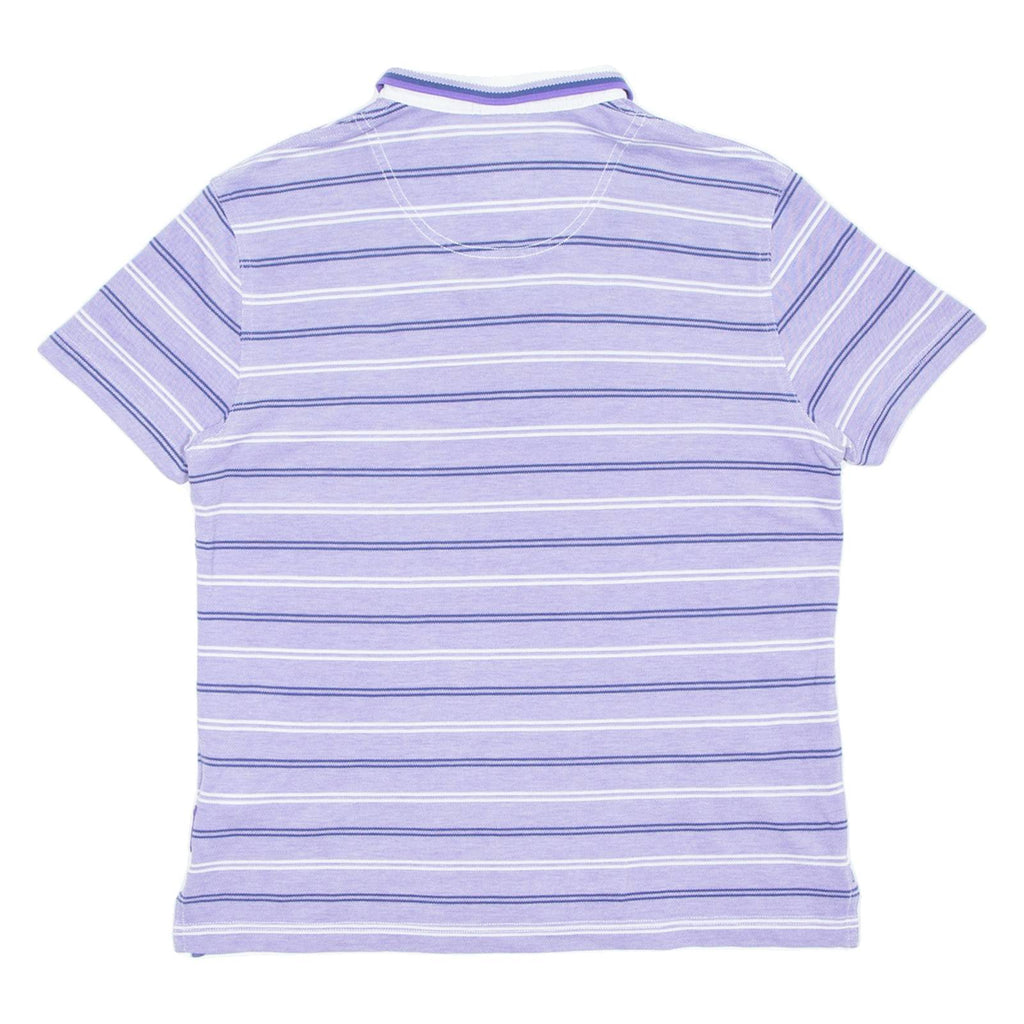 BOSS Mens Polo Shirt Purple Striped S