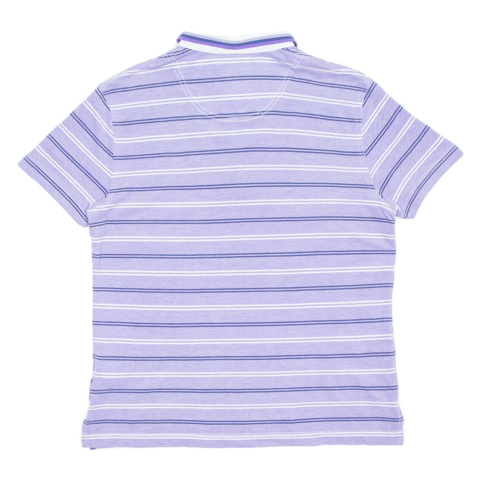 BOSS Mens Polo Shirt Purple Striped S