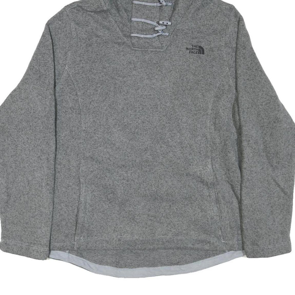 THE NORTH FACE Womens Grey Hooded Pullover L Cotton Blend Casual Outdoor