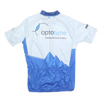 OWAYO Mens Blue & White Cycling Jersey M Short Sleeve Round Neck Optotune Logo