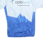 OWAYO Mens Blue & White Cycling Jersey M Short Sleeve Round Neck Optotune Logo