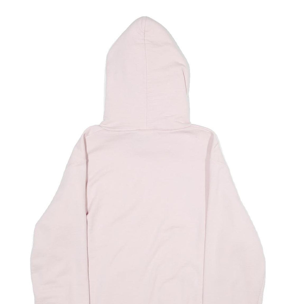 CHAMPION Mens Pink Hoodie S Navy Embroidered Cotton Blend Pullover