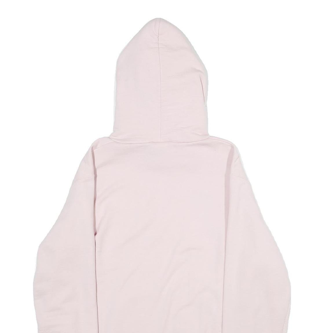 CHAMPION Mens Pink Hoodie S Navy Embroidered Cotton Blend Pullover