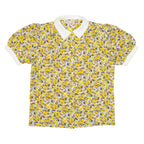 ILE DEPARIS Womens Shirt Yellow Floral L