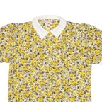 ILE DEPARIS Womens Shirt Yellow Floral L