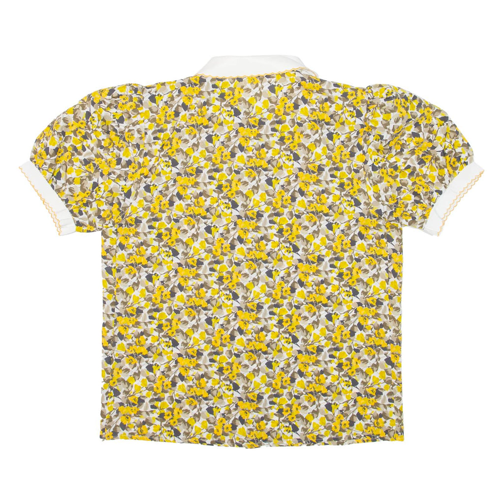 ILE DEPARIS Womens Shirt Yellow Floral L