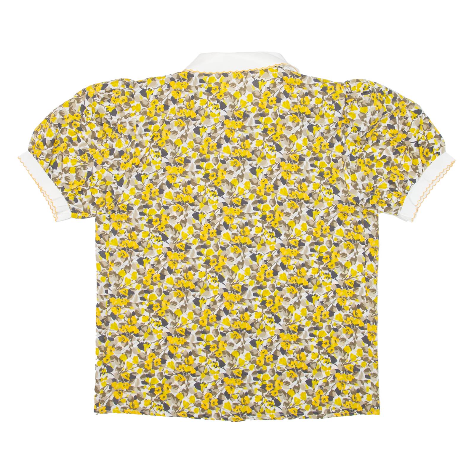 ILE DEPARIS Womens Shirt Yellow Floral L