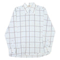 ALBA Mens Blue & White Check Shirt L Long Sleeve Button Closure Classic Fit