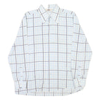 ALBA Mens Blue & White Check Shirt L Long Sleeve Button Closure Classic Fit