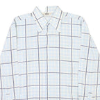 ALBA Mens Blue & White Check Shirt L Long Sleeve Button Closure Classic Fit