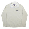 PATAGONIA Womens Cream Plain Pullover Jumper Crew Neck Regular L Fleece