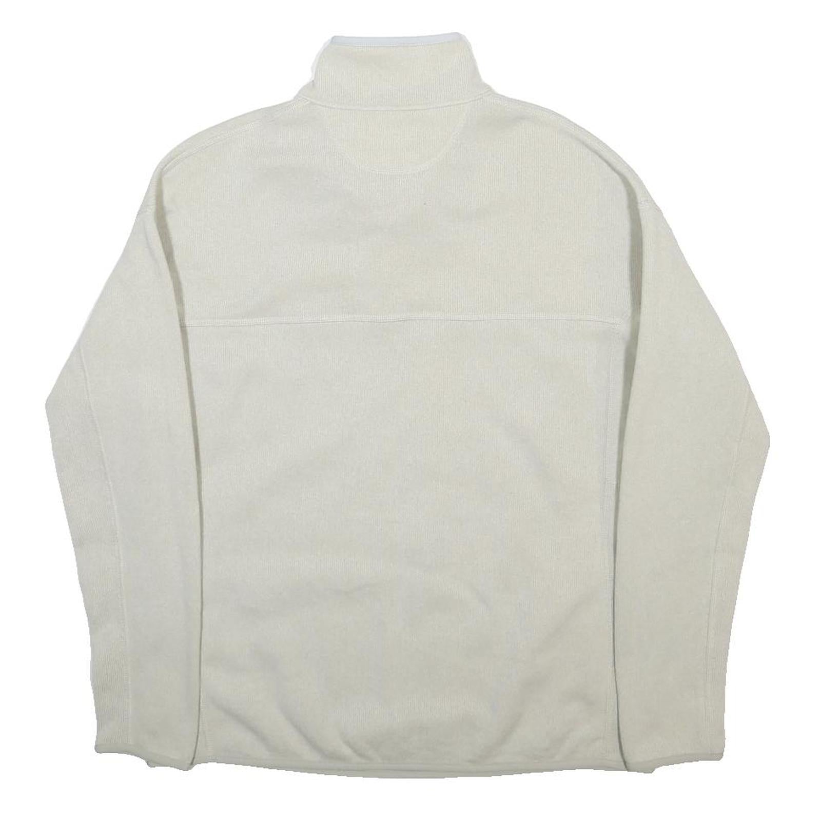 PATAGONIA Womens Cream Plain Pullover Jumper Crew Neck Regular L Fleece