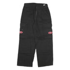 WAKE Womens Relaxed Black Cargo Denim Jeans W28 L27 Utility Pockets Zip Closure