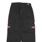 WAKE Womens Relaxed Black Cargo Denim Jeans W28 L27 Utility Pockets Zip Closure