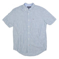 TOMMY HILFIGER Mens Blue Short Sleeve Cotton Blend Shirt M Casual Button-Down