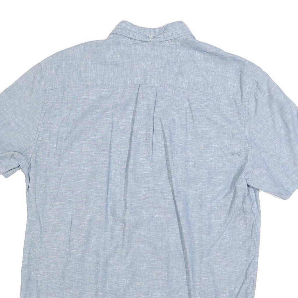 TOMMY HILFIGER Mens Blue Short Sleeve Cotton Blend Shirt M Casual Button-Down