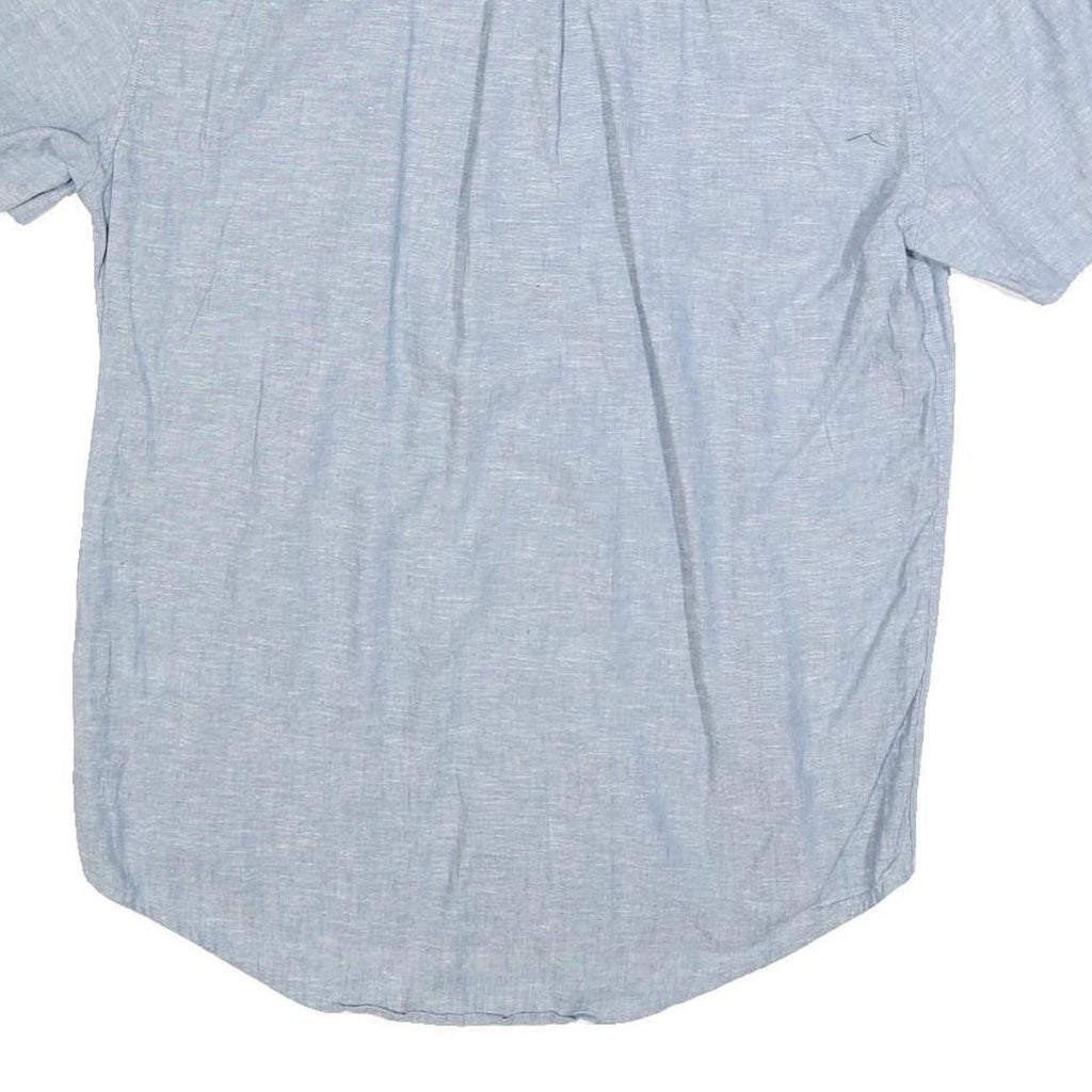 TOMMY HILFIGER Mens Blue Short Sleeve Cotton Blend Shirt M Casual Button-Down