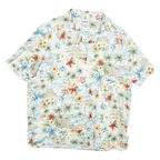 BONWORTH Womens Cream Floral Hawaiian Shirt M Lightweight Casual Vacation