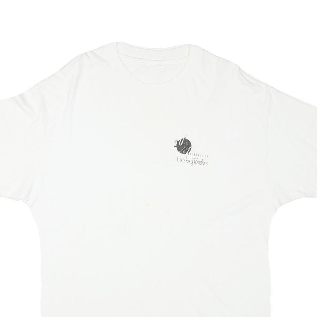 Mens White XL Graphic T-Shirt Short Sleeve Crew Neck Cotton Blend Casual Wear