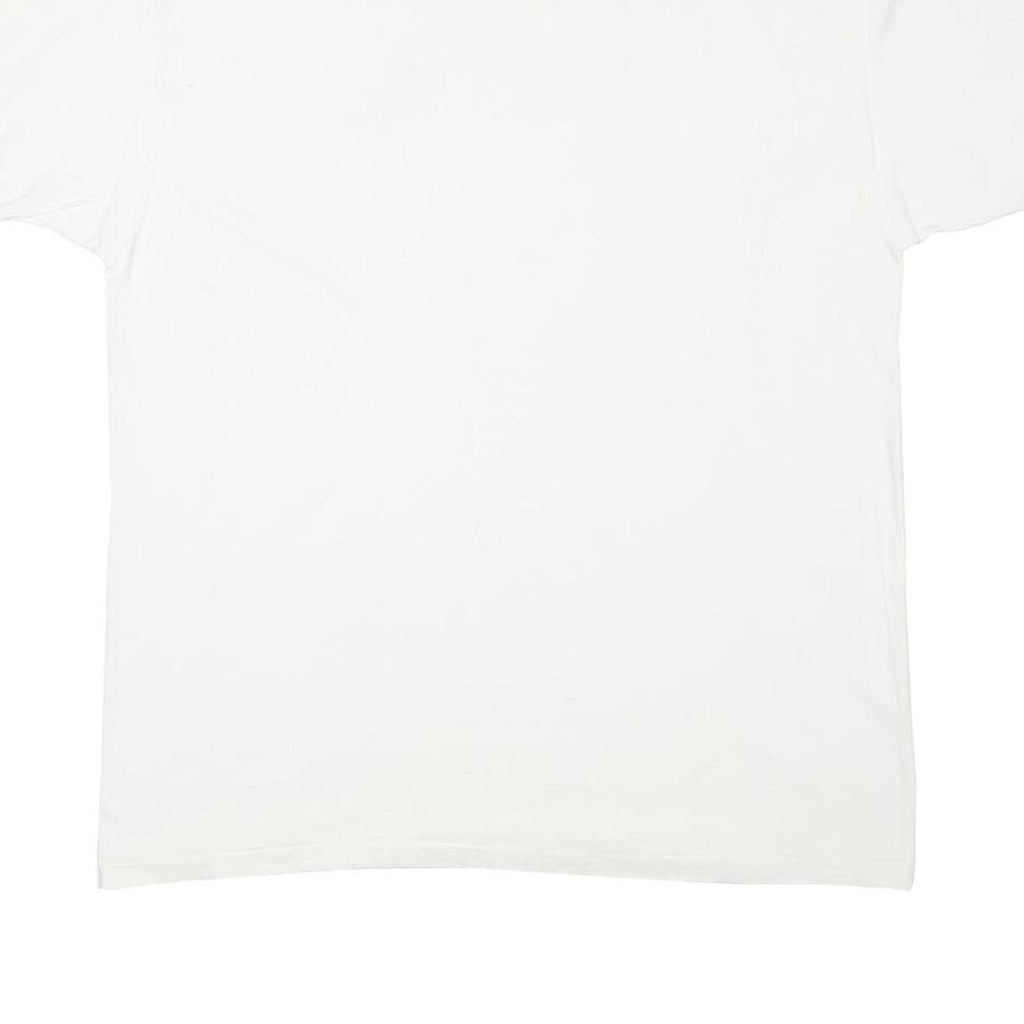 Mens White XL Graphic T-Shirt Short Sleeve Crew Neck Cotton Blend Casual Wear