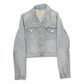 LEVI'S Womens Blue Cotton Denim Jacket S Button Closure Cropped Classic Fit